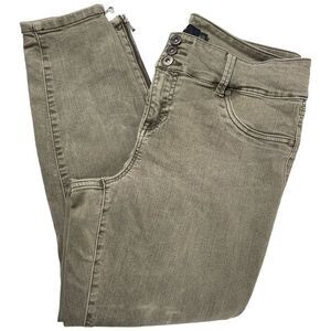 Torrid women’s 16 vintage wash army green zipper ankle denim skinny jegging